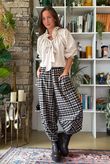 Jasper Plaid Brushed Cotton Shelby Barrel Pant Navy